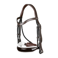 Hoofdstel Werkend door Dy'on Muserolle Groot Vernis Witte Voering Bruin Hoofdstel Werkend door Dy'on Muserolle Groot Vernis Witte Voering Bruin