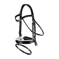 Bridon Working by Dy'on Combiné Neusriem Breed Vernis Witte Voering Zwart Bridon Working by Dy'on Combiné Neusriem Breed Vernis Witte Voering Zwart