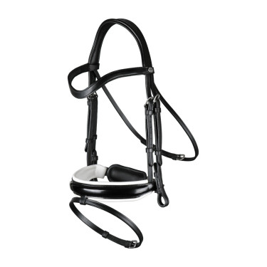 Bridon Working by Dy'on Combiné Neusriem Breed Vernis Witte Voering Zwart Bridon Working by Dy'on Combiné Neusriem Breed Vernis Witte Voering Zwart