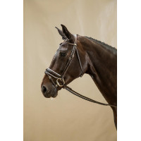 Bridon Working by Dy'on Combiné Neusriem Breed Vernis Witte Voering Zwart