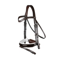 Bridon Working by Dy'on Combiné Neusriem Breed Vernis Witte Voering Bruin