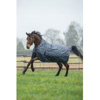 Highneck deken HKM Glasgow 1200D gladde voering Blauw / zwart