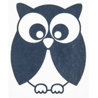 Strijkembleem uil HKM Marineblauw ps film