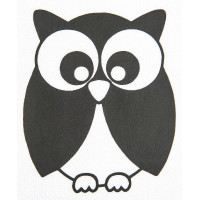 Strijkembleem uil HKM Zwart ps film