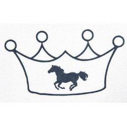 Strijkembleem kroon en paard HKM Strijkembleem kroon en paard HKM