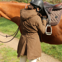 Lange verwarmde jas Jadine Horze winter Marron expresso