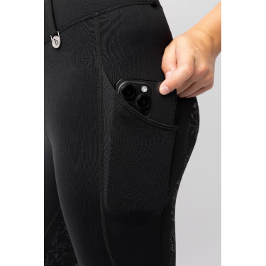 Thermolegging Horze Dea kind met volledige grip Zwart kaviaar Thermolegging Horze Dea kind met volledige grip Zwart kaviaar