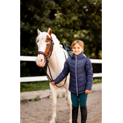 Gewatteerde rijjas Horze Astrid voor kinderen Polaireblauw Marineblauw Gewatteerde rijjas Horze Astrid voor kinderen Polaireblauw Marineblauw