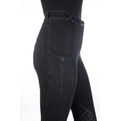Damesbroek Harbour Island Denim met siliconen kniestukken HKM Zwart Damesbroek Harbour Island Denim met siliconen kniestukken HKM Zwart