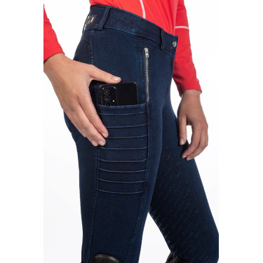 Damesbroek Aruba Denim full grip siliconen HKM Damesbroek Aruba Denim full grip siliconen HKM
