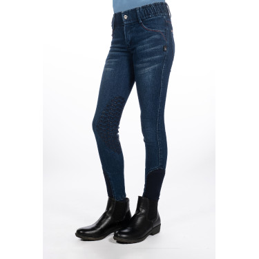 Kinderbroek Aymee Denim met siliconen zitvlak HKM Kinderbroek Aymee Denim met siliconen zitvlak HKM