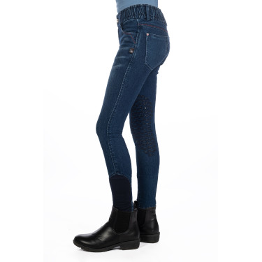 Kinderbroek Aymee Denim met siliconen zitvlak HKM Kinderbroek Aymee Denim met siliconen zitvlak HKM