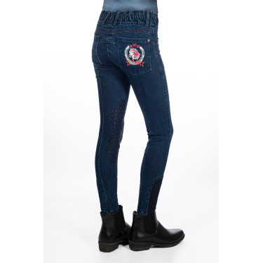 Kinderbroek Aymee Denim met siliconen zitvlak HKM Kinderbroek Aymee Denim met siliconen zitvlak HKM