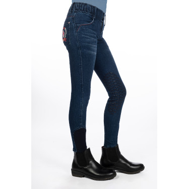 Kinderbroek Aymee Denim met siliconen zitvlak HKM Kinderbroek Aymee Denim met siliconen zitvlak HKM