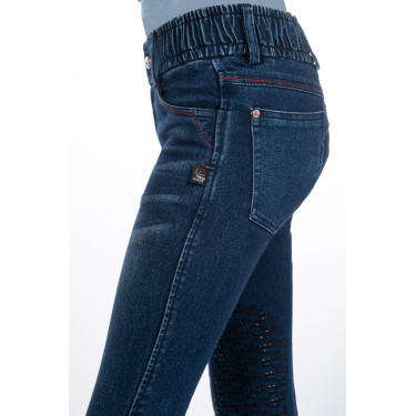 Kinderbroek Aymee Denim met siliconen zitvlak HKM Kinderbroek Aymee Denim met siliconen zitvlak HKM