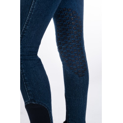 Kinderbroek Aymee Denim met siliconen zitvlak HKM Donkerblauw Kinderbroek Aymee Denim met siliconen zitvlak HKM Donkerblauw