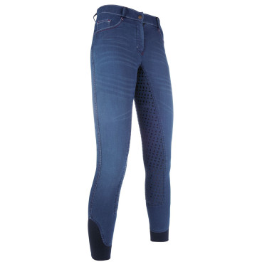 Zomerbroek Denim Easy 3/4 siliconen HKM Zomerbroek Denim Easy 3/4 siliconen HKM