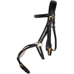 Versterkte Mexicaanse stijl hoofdstel, schaap HKM Zwart Versterkte Mexicaanse stijl hoofdstel, schaap HKM Zwart