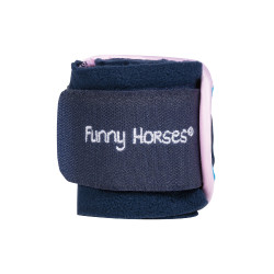 Polobandages Funny Horses Hearts HKM Donkerblauw