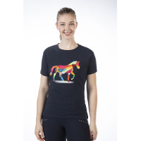 T-shirt Kleurrijk Paard HKM Donkerblauw T-shirt Kleurrijk Paard HKM Donkerblauw