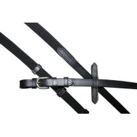 HKM teugels van leer Zwart