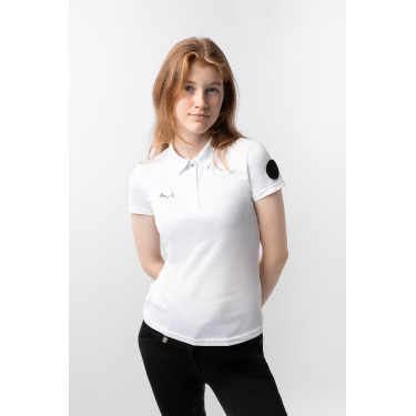 Functioneel poloshirt met korte mouwen Denise dames Horze Wit
