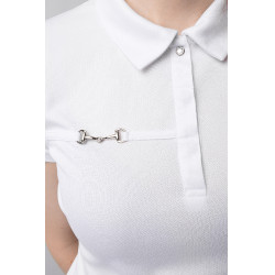 Functioneel poloshirt met korte mouwen Denise dames Horze Wit