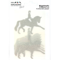 Strijkembleem dressuur HKM Zilver flex moda glitter Strijkembleem dressuur HKM Zilver flex moda glitter