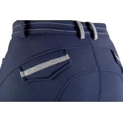 Softshell broek Elegance Style siliconen kniestukken HKM Donkerblauw Softshell broek Elegance Style siliconen kniestukken HKM Donkerblauw