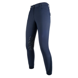 Softshell broek Elegance Style siliconen kniestukken HKM Donkerblauw Softshell broek Elegance Style siliconen kniestukken HKM Donkerblauw