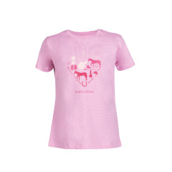 Kinder-T-shirt HKM I love horse riding Roze