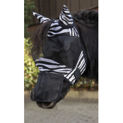 Vliegenmasker Zebra Shetty HKM Zwart / wit Vliegenmasker Zebra Shetty HKM Zwart / wit