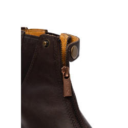 Leren laarzen Rose rits aan de voorkant Horze Donkerbruin