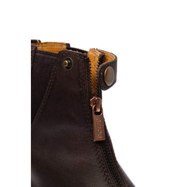 Leren laarzen Rose rits aan de voorkant Horze Donkerbruin