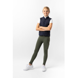 Klassieke gewatteerde jas kind Horze Donkerblauwe peacoat