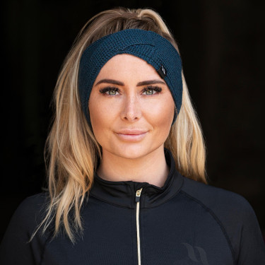 Gevlochten wollen hoofdband Back on Track Nora Petrolblauw