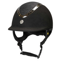 EQ3 Pardus Microvezel Helm met draaiknop Back on Track Zwart met glitters EQ3 Pardus Microvezel Helm met draaiknop Back on Track Zwart met glitters