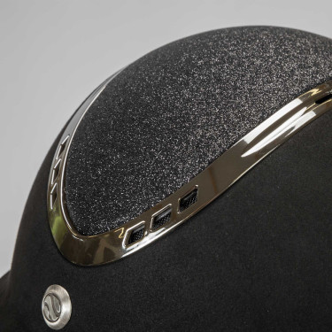 EQ3 Pardus Microvezel Helm met draaiknop Back on Track Zwart met glitters EQ3 Pardus Microvezel Helm met draaiknop Back on Track Zwart met glitters