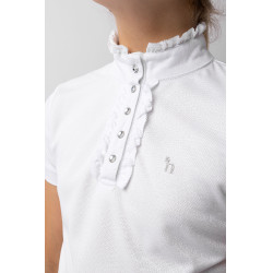 Wedstrijdshirt met korte mouwen en ruches Christel kind Horze Wedstrijdshirt met korte mouwen en ruches Christel kind Horze