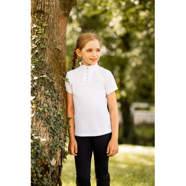 Wedstrijdshirt met korte mouwen en ruches Christel kind Horze Wedstrijdshirt met korte mouwen en ruches Christel kind Horze