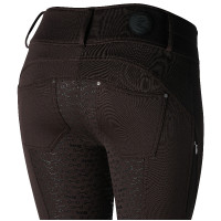 Thermische rijbroek full grip Horze Rhea kind achterzakken Bruine valk