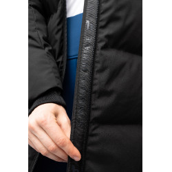 Lange gewatteerde damesjas Paloma Horze Zwart kaviaar