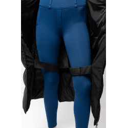 Lange gewatteerde damesjas Paloma Horze Zwart kaviaar