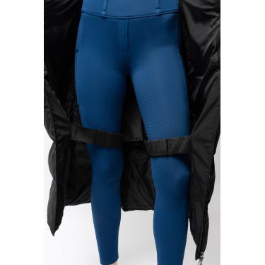 Lange gewatteerde damesjas Paloma Horze Zwart kaviaar