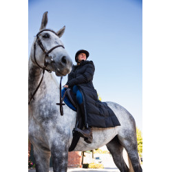 Lange gewatteerde damesjas Paloma Horze Zwart kaviaar