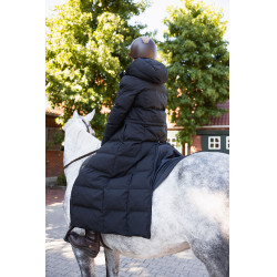 Lange gewatteerde damesjas Paloma Horze Zwart kaviaar