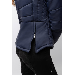 Gewatteerde paardrijjas Horze Astrid dames Polaireblauw Marineblauw