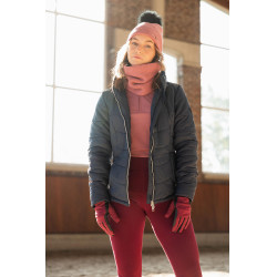 Gewatteerde paardrijjas Horze Astrid dames Polaireblauw Marineblauw