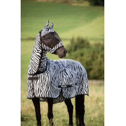 Beschermend vliegenmasker Zebra met oorbescherming Covalliero Beschermend vliegenmasker Zebra met oorbescherming Covalliero