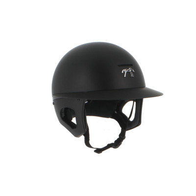 Pénélope matte helm met lange klep Noir mat